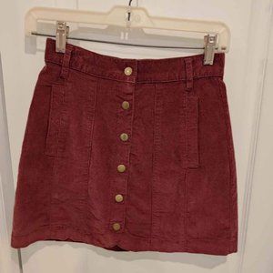 Corduroy maroon button up skirt - urban Outfitters size 0